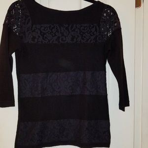 Ann Taylor Black lace sweater
